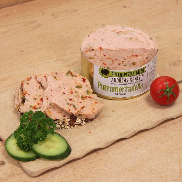 Puten-Mortadella mit Paprika